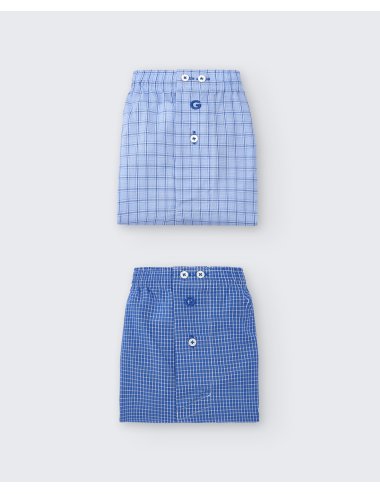 Pack de 2 bóxers de tela para hombre 100% algodón - Pack 163 | Giulio