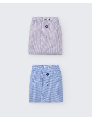 Pack de 2 bóxers de tela para hombre 100% algodón - Pack 155| Giulio