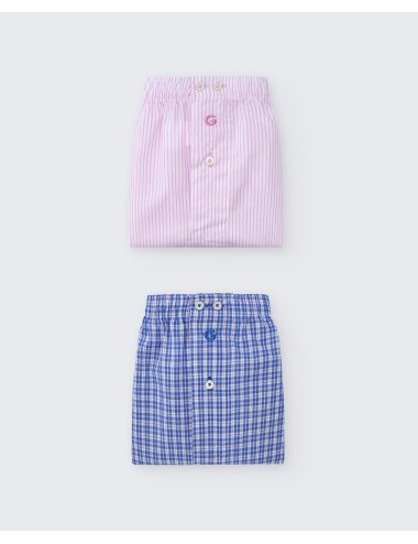 Pack de 2 bóxers de tela para hombre 100% algodón - Pack 159 | Giulio