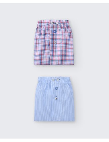 Pack de 2 bóxers de tela para hombre 100% algodón - Pack 160| Giulio