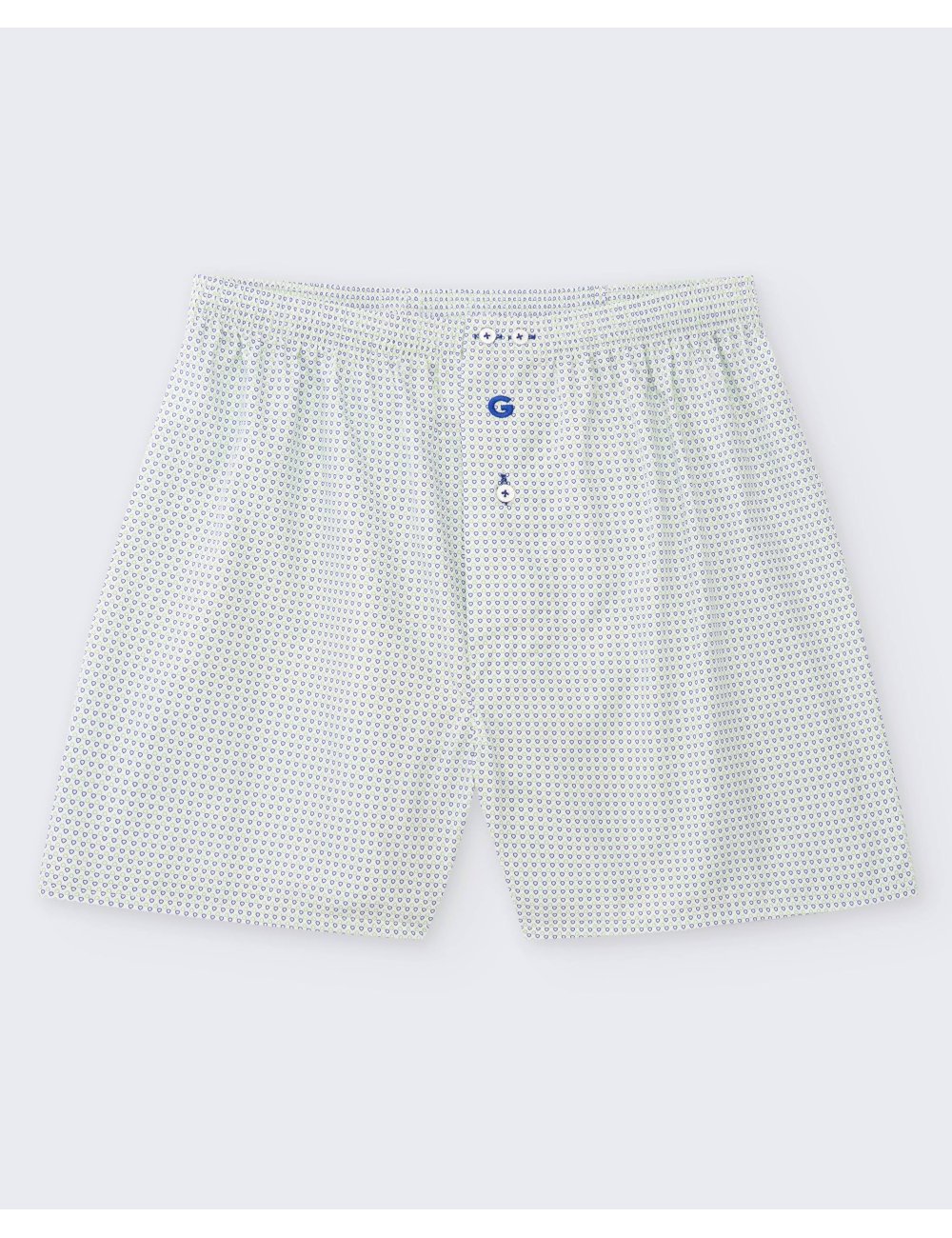 Men’s 100% Cotton Woven Boxer – Green & Blue Geometric Print| Giulio