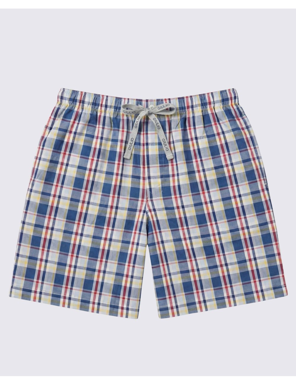 Men’s Check Pajama Shorts  | Elastic Waist & Drawstring | Giulio