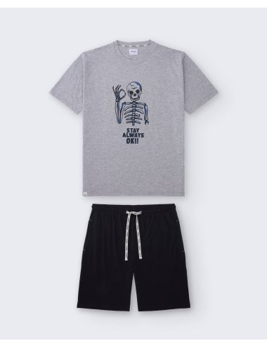 Men’s Short Printed Pajama Set | Knit Summer Sleepwear | Giulio