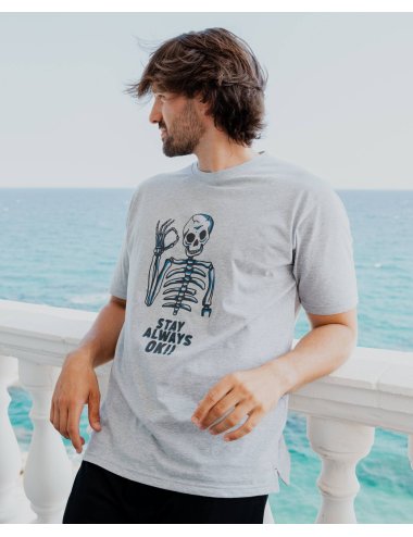 Pijama Corto de punto Hombre con Estampado Calavera Azul Punk |  Giulio