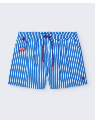 Triton Men’s Polyester Swimsuit with Stripes and Side Pockets | Giulio