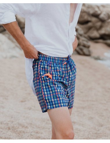 Bañador Hombre de Poliéster con Cuadros Multicolor Heavy | Giulio