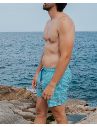 Electro Men’s Polyester Swimsuit with Geometric Print | Giulio