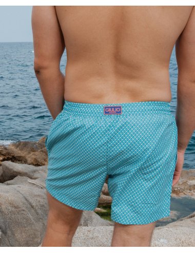 Electro Men’s Polyester Swimsuit with Geometric Print | Giulio