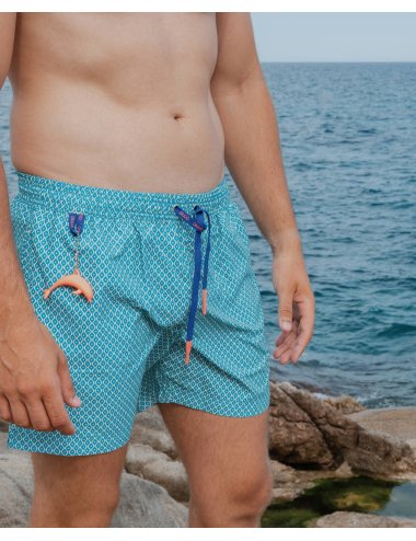 Bañador Hombre de Poliéster con Estampado Geométrico Electro| Giulio