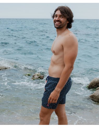 Brindisi Men’s Polyester Swimsuit with Geometric Print | Giulio