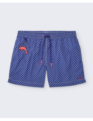 Bañador Hombre Nylon Estampado Azul Estartit | Secado Ultra Rápido | Giulio