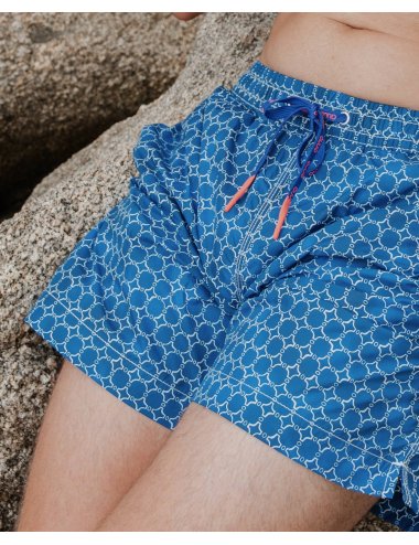 Bañador Hombre Nylon Estampado Azul York | Secado Ultra Rápido | Giulio