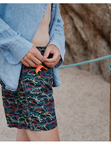 Bañador Hombre Nylon Estampado Delfines Multicolor Dalco| Secado Rápido | Giulio