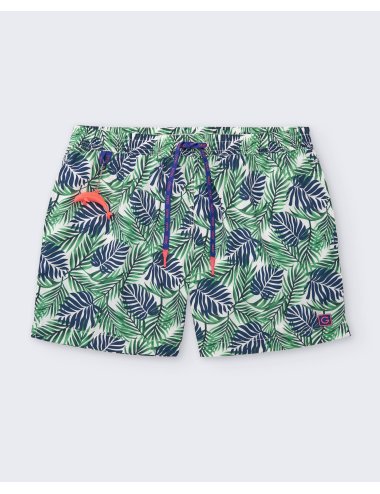 Bañador Hombre Nylon Estampado Hojas Tropicales Samba| Secado Rápido | Giulio