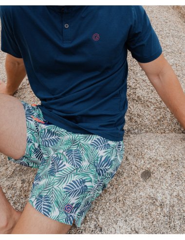 Bañador Hombre Nylon Estampado Hojas Tropicales Samba| Secado Rápido | Giulio