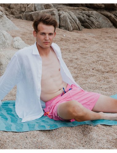 Men’s Pink Swimsuit – Quick Dry Nylon | Giulio